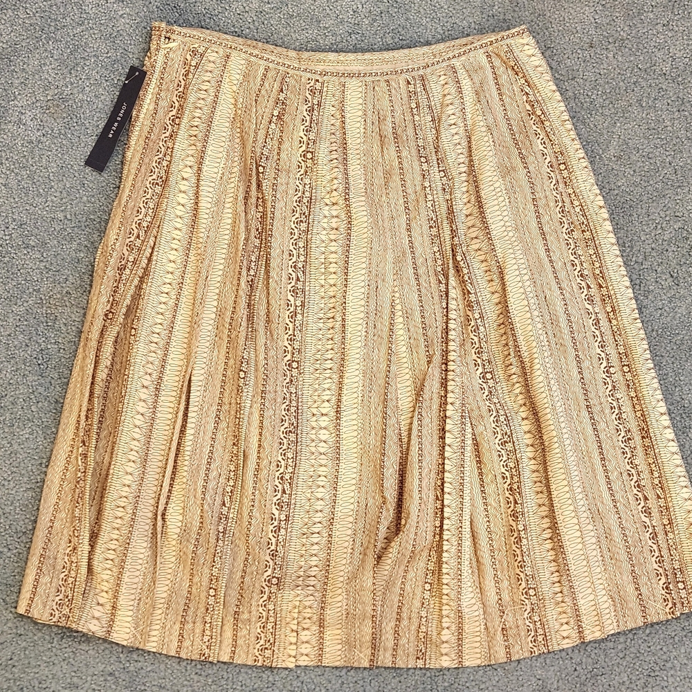 NWT Jones Wear A-line full pleated skirt geometric pattern Size 10 - Picture 8 of 11